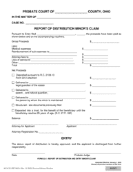Document preview: Form 22.4 (SCO-CLC-PBT0022.4) Report of Distribution Minor's Claim - Ohio
