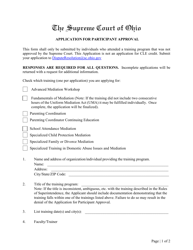 Document preview: Application for Participant Approval - Ohio