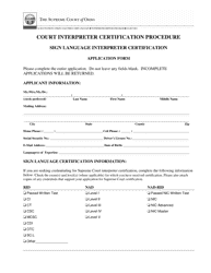 Sign Language Interpreter Certification Application Form - Ohio, Page 2