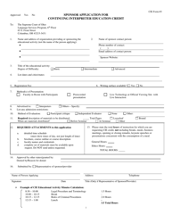 Document preview: CIE Form 3 Sponsor Application for Continuing Interpreter Education Credit - Ohio