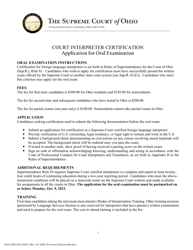 Document preview: Form SCO-CSD-LAN2323.0 Application for Oral Examination - Ohio
