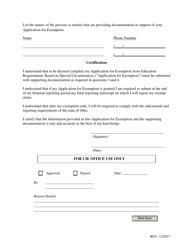 CIE Form 10 Application for Exemption From Educational Requirements - Special Circumstances - Ohio, Page 2
