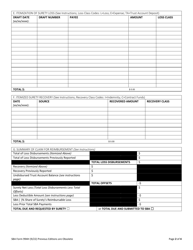 SBA Form 994H Default Report, Claim for Reimbursement, Report of Recoveries and Record of Administrative Action, Page 2
