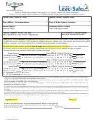 Lead-Safe Homeowner Application - City of Fort Worth, Texas (English/Spanish), Page 3