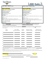 Lead-Safe Homeowner Application - City of Fort Worth, Texas (English/Spanish), Page 4