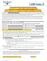 Lead-Safe Homeowner Application - City of Fort Worth, Texas (English/Spanish), Page 5