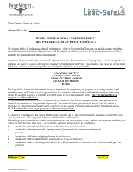 Lead-Safe Homeowner Application - City of Fort Worth, Texas (English/Spanish), Page 6