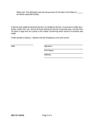 Form 305 Certificate of Service - Oregon, Page 2