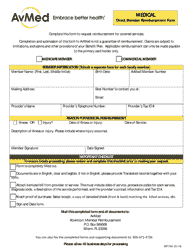 Document preview: Form MP-7341 Avmed Medical Direct Member Reimbursement Form - Miami-Dade County, Florida