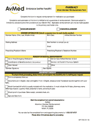 Document preview: Form MP-7342 Avmed Pharmacy Direct Member Reimbursement Form - Miami-Dade County, Florida