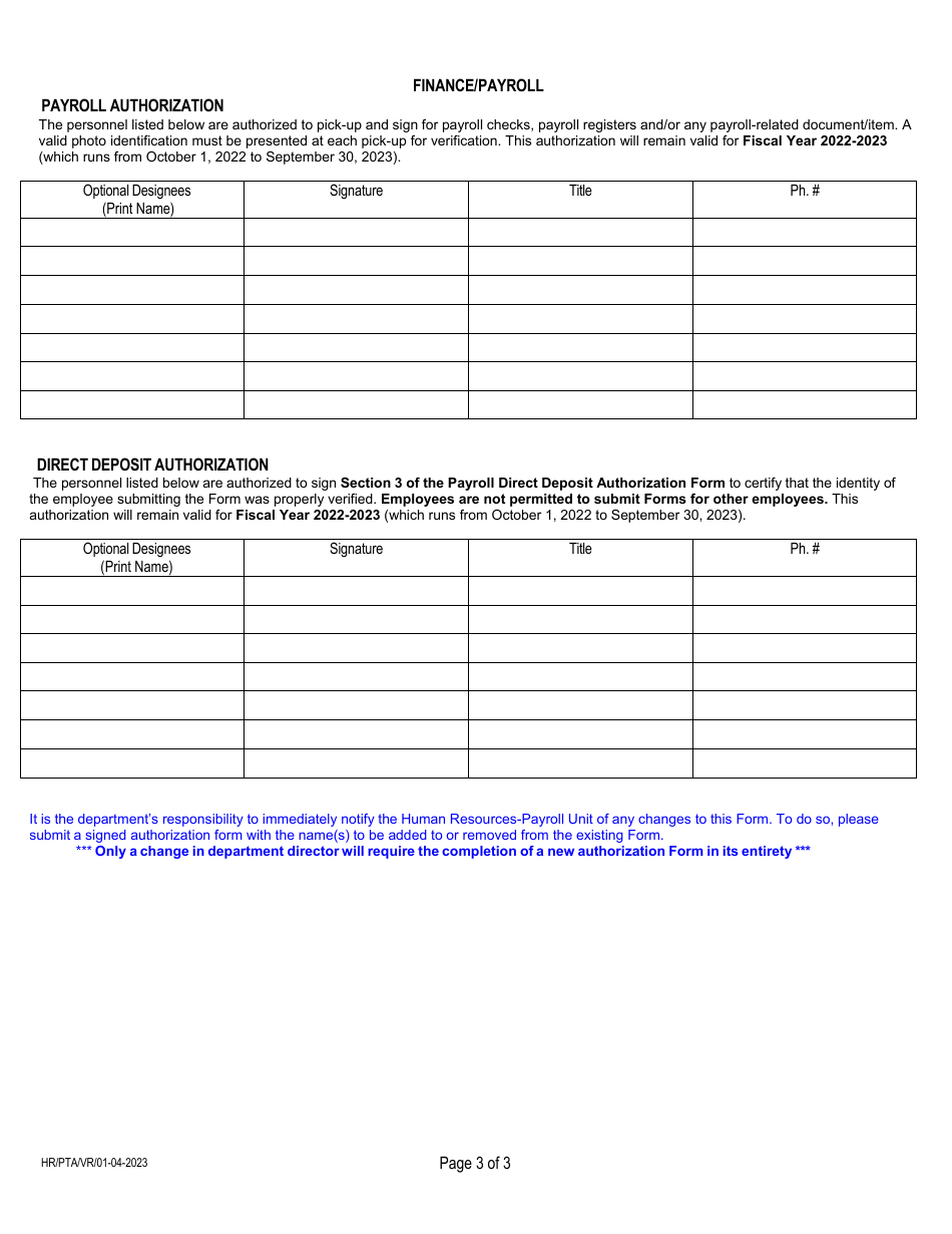 Authorized Signatures - Miami-Dade County, Florida, Page 3