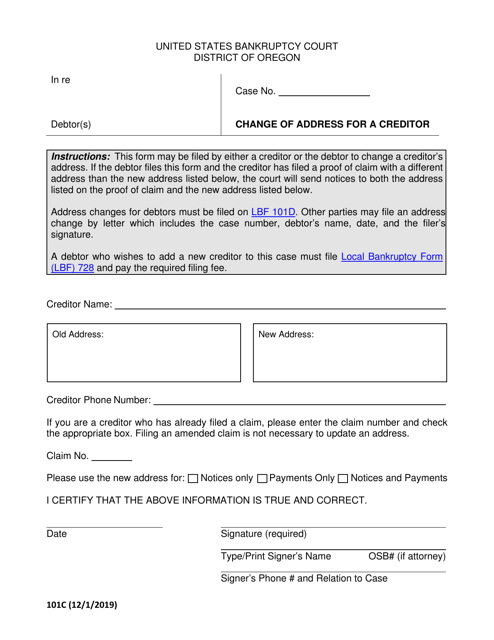 Form 101C  Printable Pdf