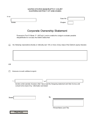 Document preview: Corporate Ownership Statement - Bankruptcy Case - Wisconsin