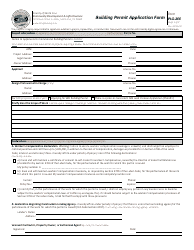 Document preview: Form PLG-200 Building Permit Application Form - Santa Cruz County, California