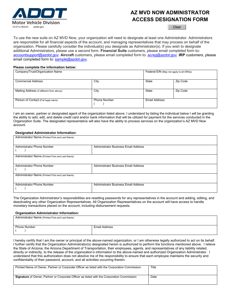 Form 15 0712 Fill Out Sign Online And Download Fillable Pdf Arizona Templateroller 