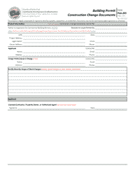 Document preview: Form PLG-205 Building Permit Construction Change Documents - Santa Cruz County, California