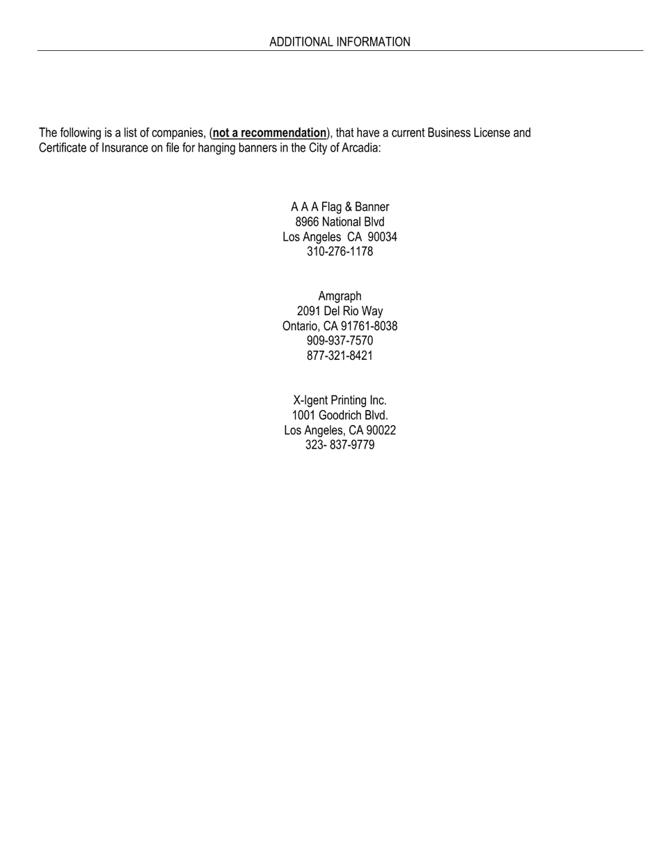 Over the Street Banner Permit Application - City of Arcadia, California, Page 3