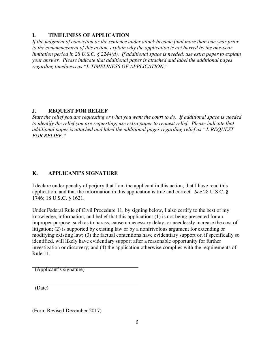 Application for a Writ of Habeas Corpus Pursuant to 28 U.s.c. 2254 - Colorado, Page 6