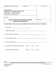Form AD-50 Request for Release of Confidential Adoption and/or Related Information - County of Kings, California
