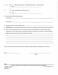 Form AD-50 Request for Release of Confidential Adoption and/or Related Information - County of Kings, California, Page 2