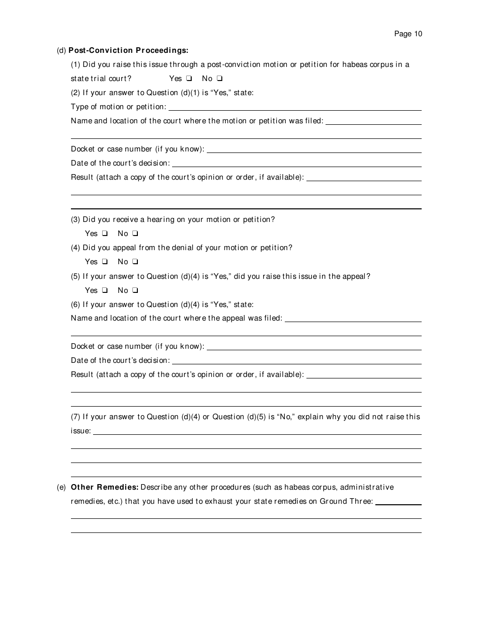 Petition Under 28 U.s.c. 2254 for Writ of Habeas Corpus by a Person in State Custody - Tennessee, Page 10