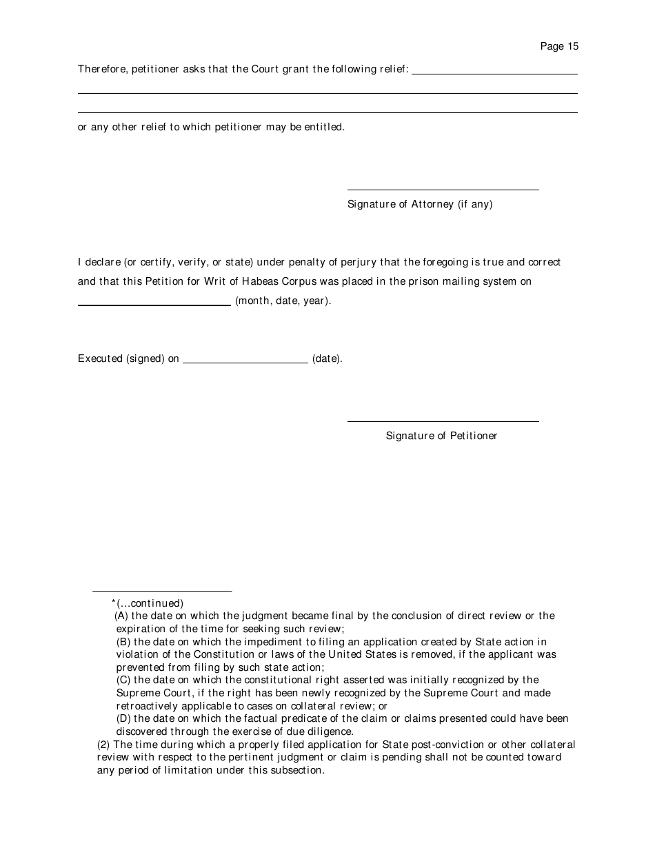 Petition Under 28 U.s.c. 2254 for Writ of Habeas Corpus by a Person in State Custody - Tennessee, Page 15