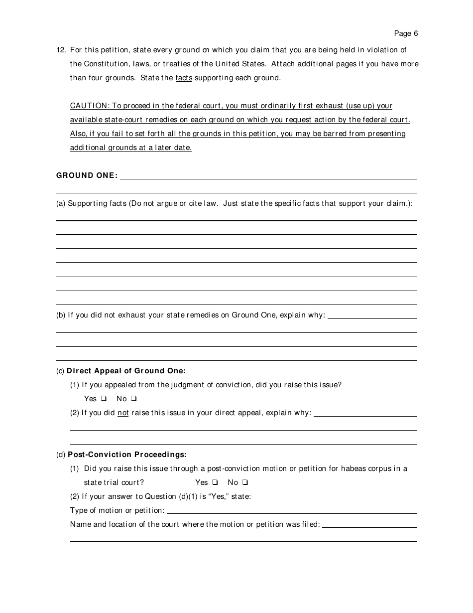 Petition Under 28 U.s.c. 2254 for Writ of Habeas Corpus by a Person in State Custody - Tennessee, Page 6