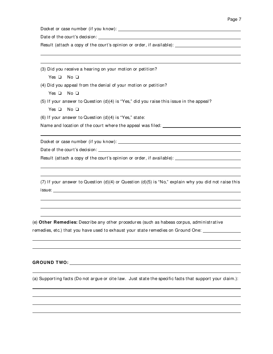 Petition Under 28 U.s.c. 2254 for Writ of Habeas Corpus by a Person in State Custody - Tennessee, Page 7