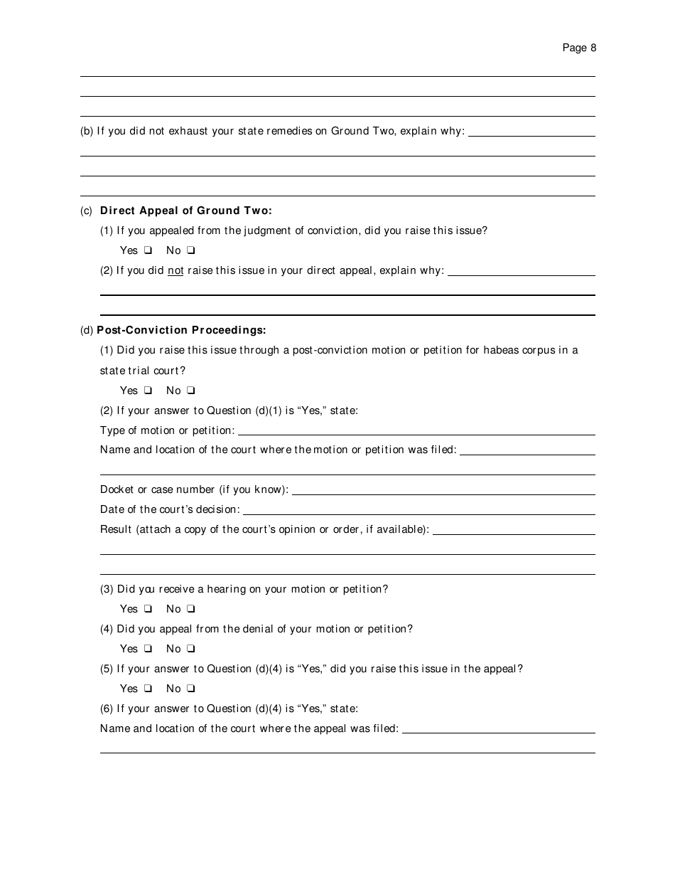 Petition Under 28 U.s.c. 2254 for Writ of Habeas Corpus by a Person in State Custody - Tennessee, Page 8