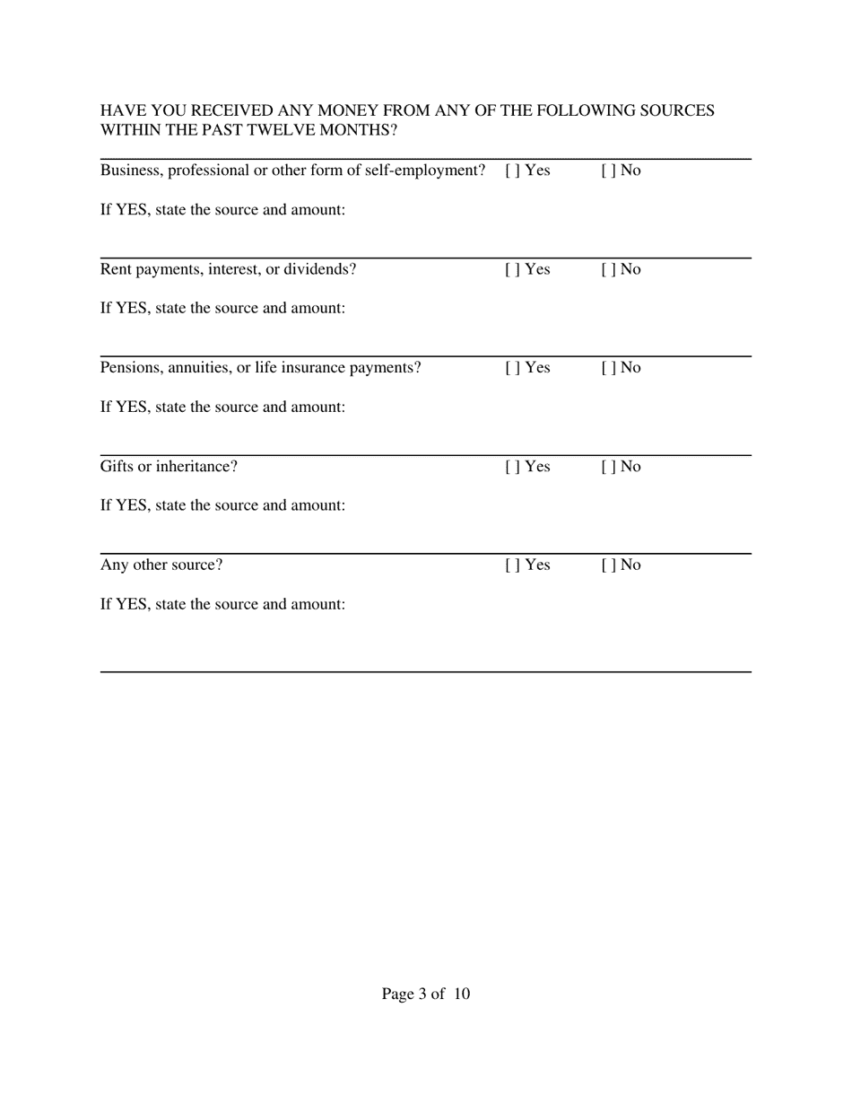 Application to Proceed in Forma Pauperis With Supporting Documentation - Tennessee, Page 3