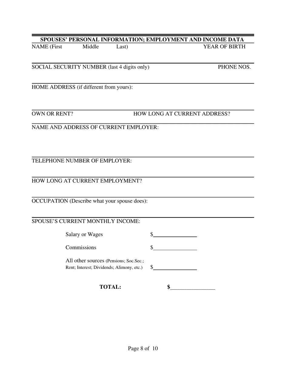 Application to Proceed in Forma Pauperis With Supporting Documentation - Tennessee, Page 8