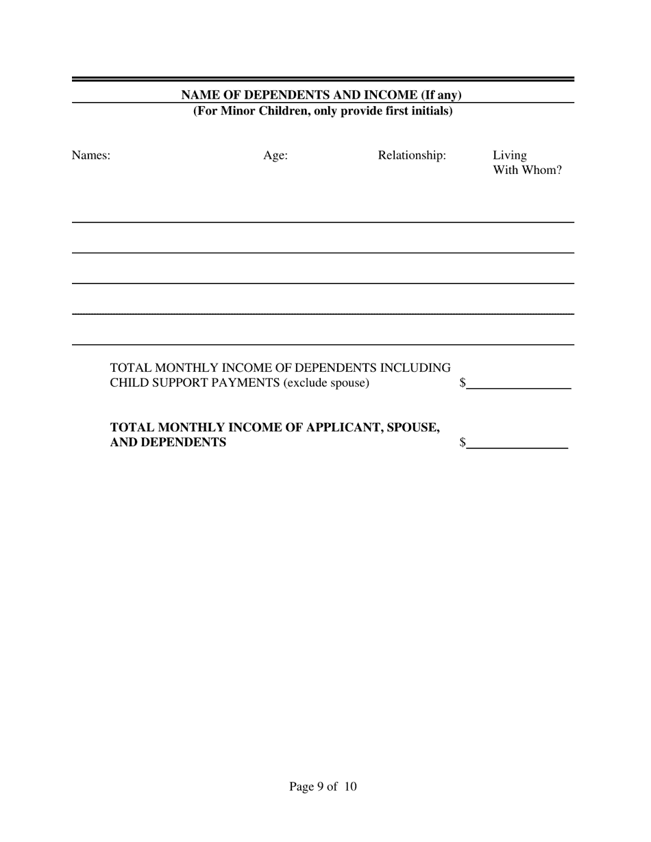 Application to Proceed in Forma Pauperis With Supporting Documentation - Tennessee, Page 9