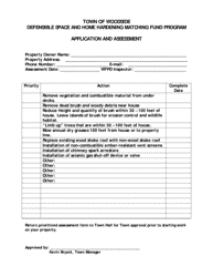 Document preview: Application and Assessment - Defensible Space and Home Hardening Matching Fund Program - Town of Woodside, California