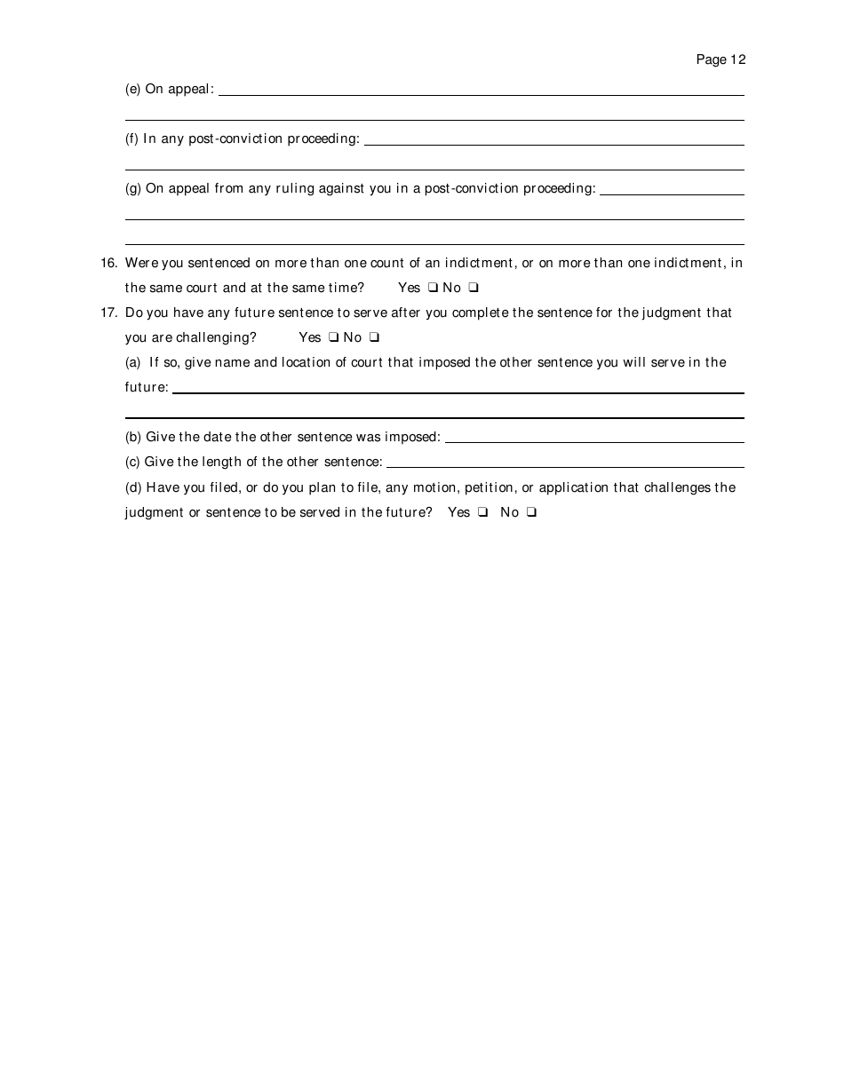 Motion Under 28 U.s.c. 2255 to Vacate, Set Aside, or Correct Sentence by a Person in Federal Custody - Tennessee, Page 12