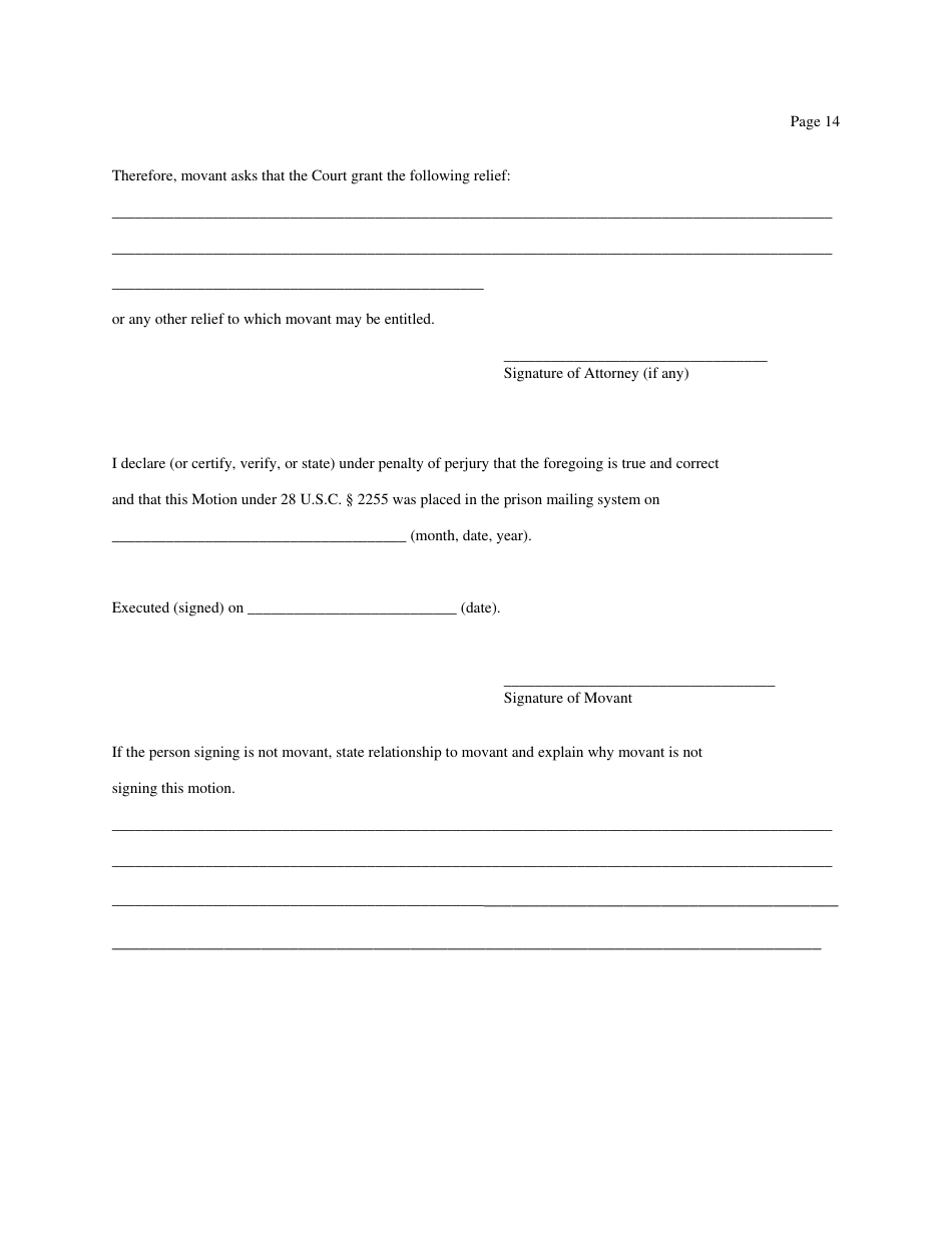 Motion Under 28 U.s.c. 2255 to Vacate, Set Aside, or Correct Sentence by a Person in Federal Custody - Tennessee, Page 14