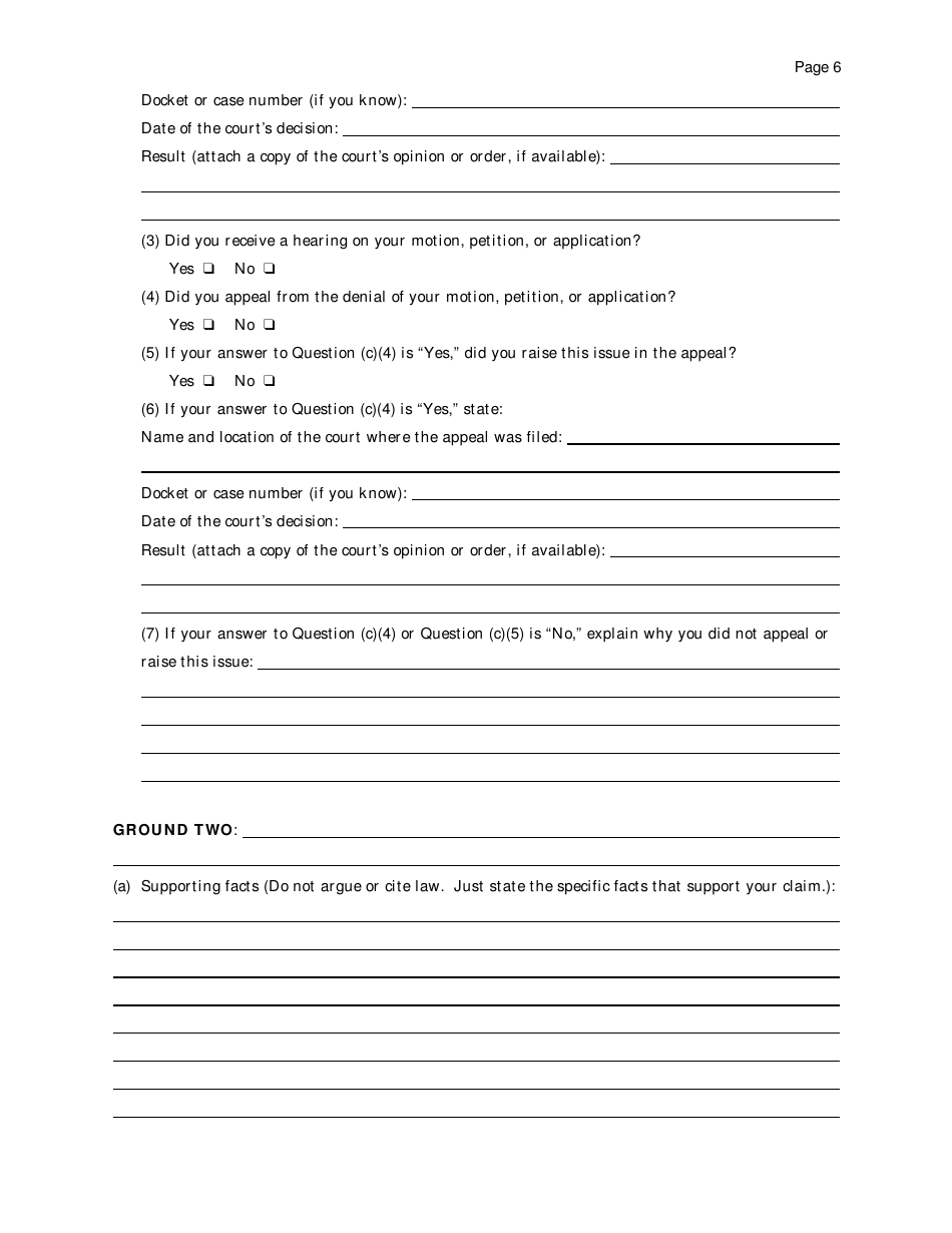 Motion Under 28 U.s.c. 2255 to Vacate, Set Aside, or Correct Sentence by a Person in Federal Custody - Tennessee, Page 6