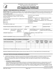 Form PHS-1122-1 Application for Training for Phs Commissioned Personnel