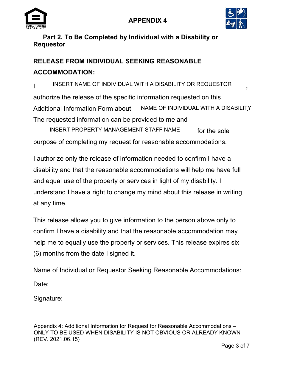 Appendix 4 Additional Information for Request for Reasonable Accommodations - City of Los Angeles, California, Page 3