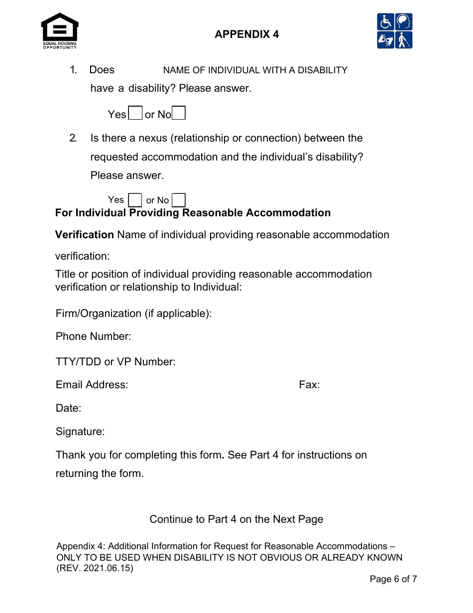 Appendix 4 Additional Information for Request for Reasonable Accommodations - City of Los Angeles, California, Page 6