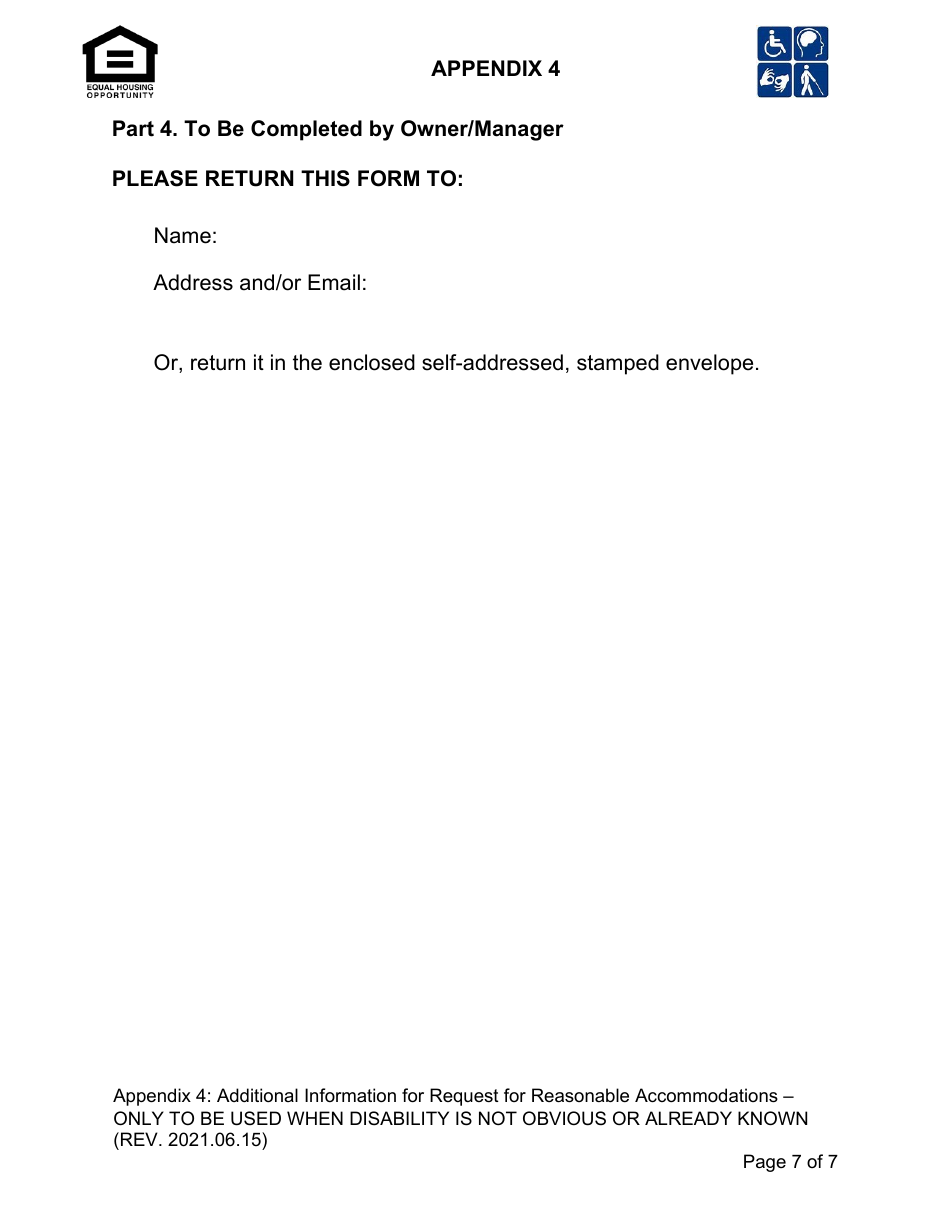 Appendix 4 Additional Information for Request for Reasonable Accommodations - City of Los Angeles, California, Page 7