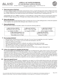 Document preview: CED Form 3 Appeal of Notice/Order - City of Los Angeles, California