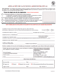 Document preview: Administrative Penalty Appeal - City of Los Angeles, California (Spanish)