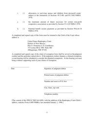 Form NM LF5003-6(4-809) Claim of Exemption From Garnishment - New Mexico, Page 2