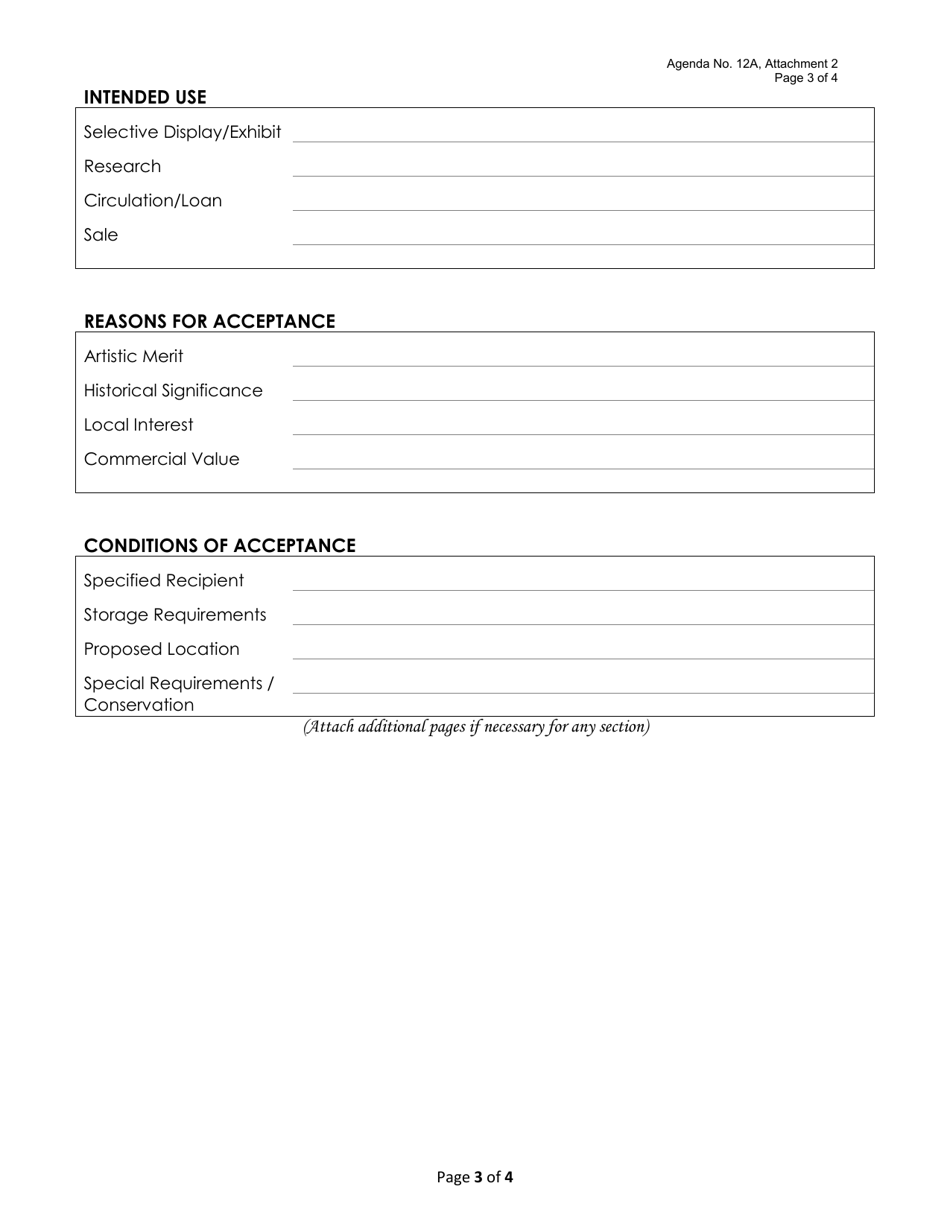 Attachment 2 Art Acceptance Form - City of Pacific Grove, California, Page 3