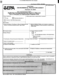 EPA Form 8570-17 Application for an Experimental Use Permit to Ship and Use a Pesticide for Experimental Purposes Only