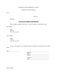 Document preview: Form NM LF4002-4 Change of Address for Debtor - New Mexico