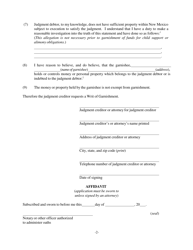 Form NM LF5003-6(4-805) Application for Writ of Garnishment - New Mexico, Page 2