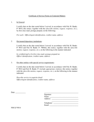 Document preview: Form NM LF9014 Certificate of Service Forms in Contested Matters - New Mexico
