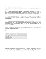 Form NM LF347-1 Application for Payment of Unclaimed Funds - New Mexico, Page 2
