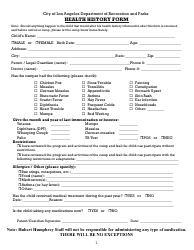 After School Registration Form and Waiver - Hubert H. Humphrey Recreation Center - City of Los Angeles, California, Page 2